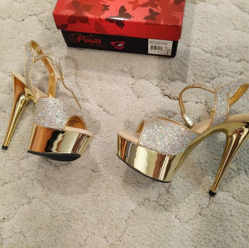 Pleaser Gold Delight Size 9 - Picture 2 of 3